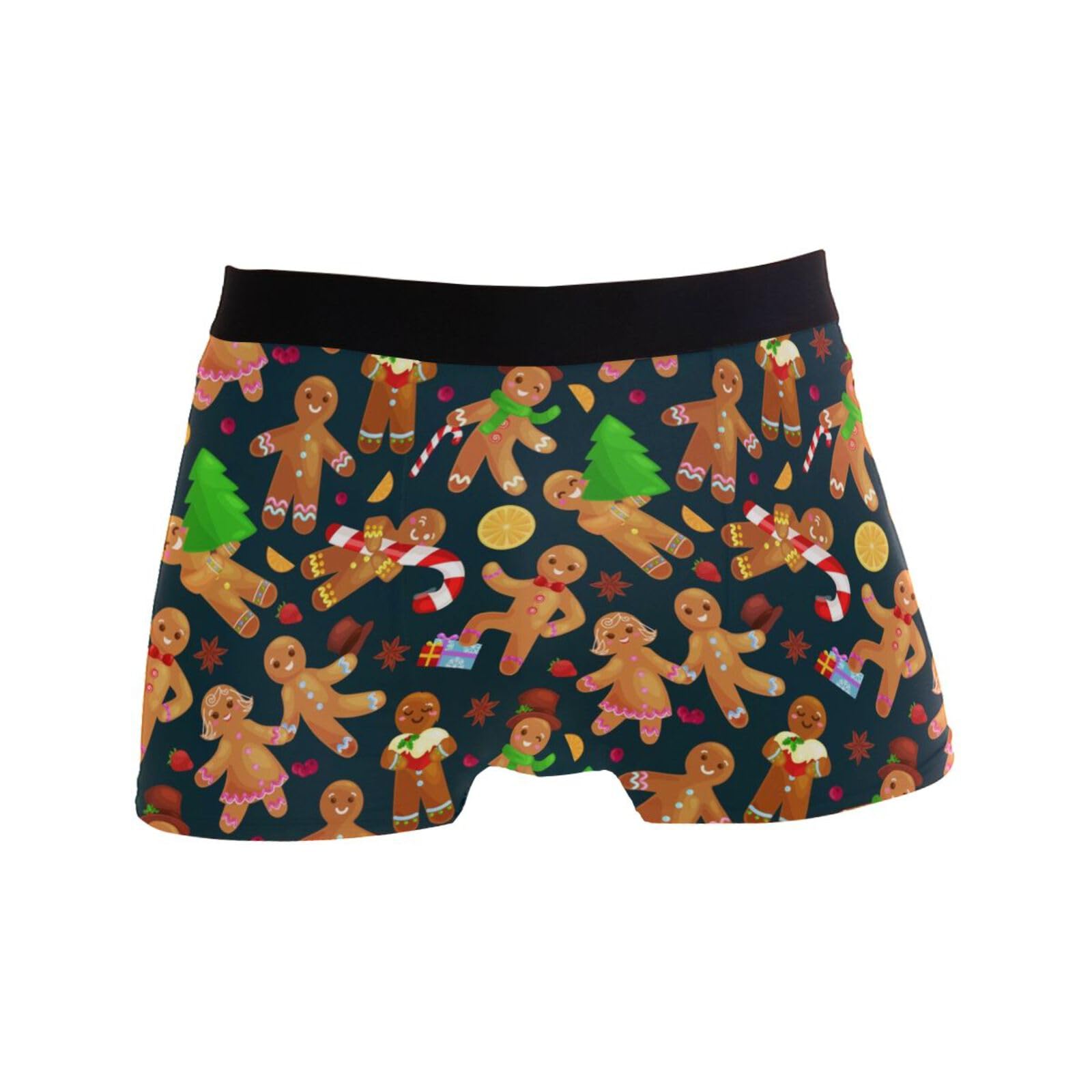 peiyeety Christmas Cookies Gingerbread Icing Dancing Mens Underwear Boxer Briefs