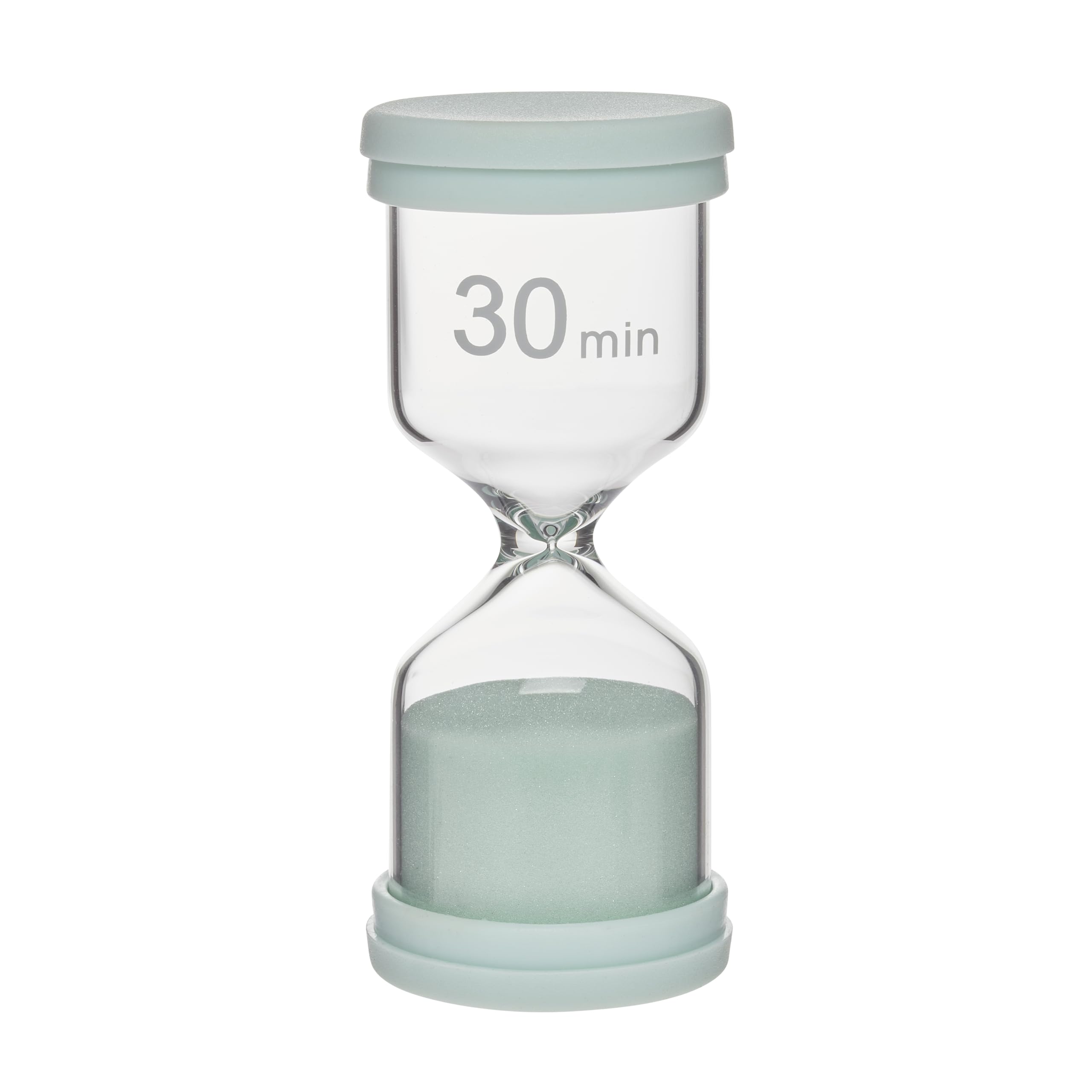 TFA Dostmann Set di clessidra colorate 18.6012.30 con 6 colori (1, 3, 5, 10, 15 o 30 minuti), timer per lavarsi i denti, compiti a casa, scuola, sport, ufficio, cucina, in vetro con bordo in silicone