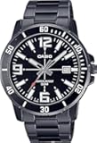 MTP-VD01B-1BV Men's Enticer Black IP Stainless Steel Black Dial Casual Analog Sporty Watch