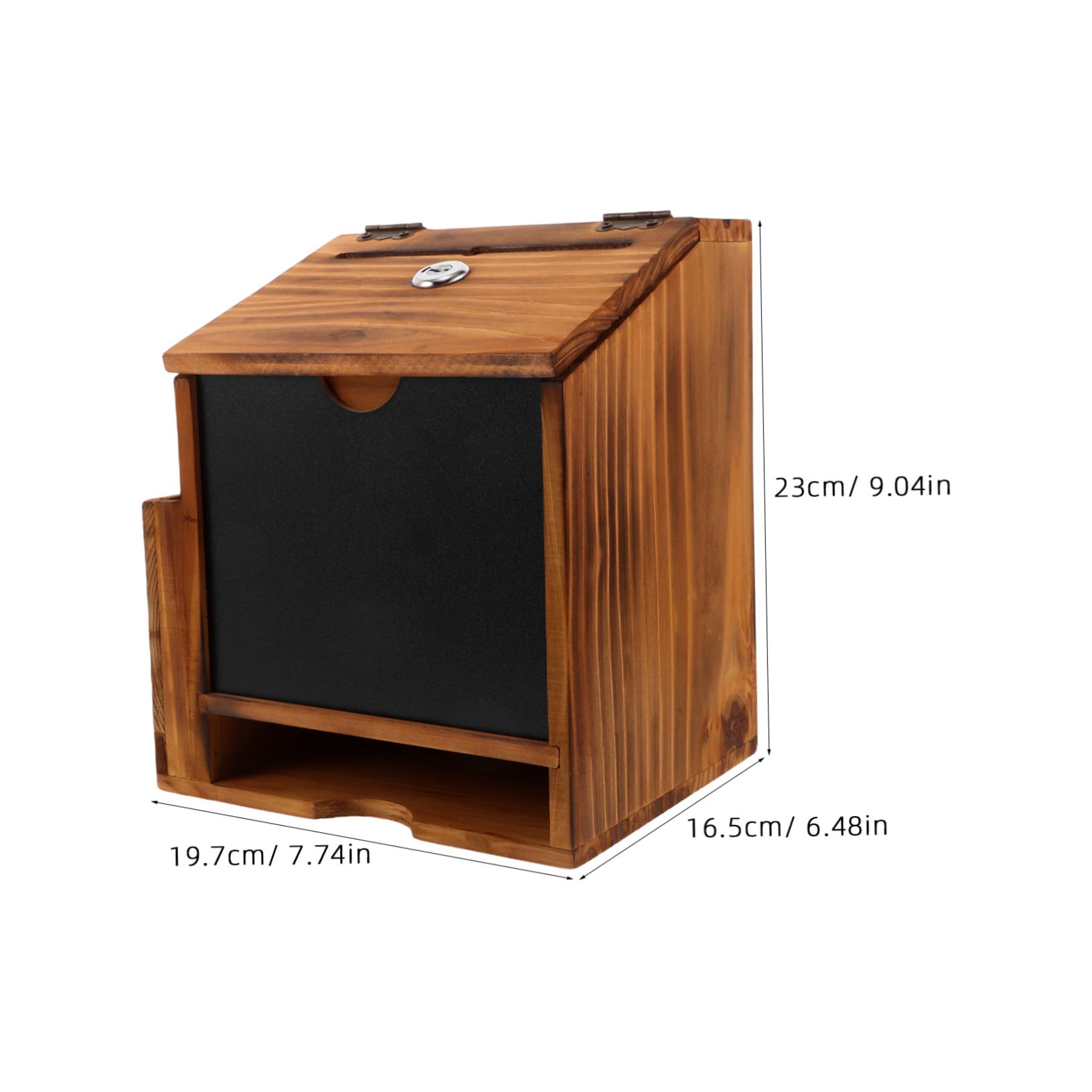 Boîte à Suggestions en Bois Murale avec Serrure, Coffret de Collecte | Finition Café, Style Rustique, Matériel de Fixation Inclus pour Installation