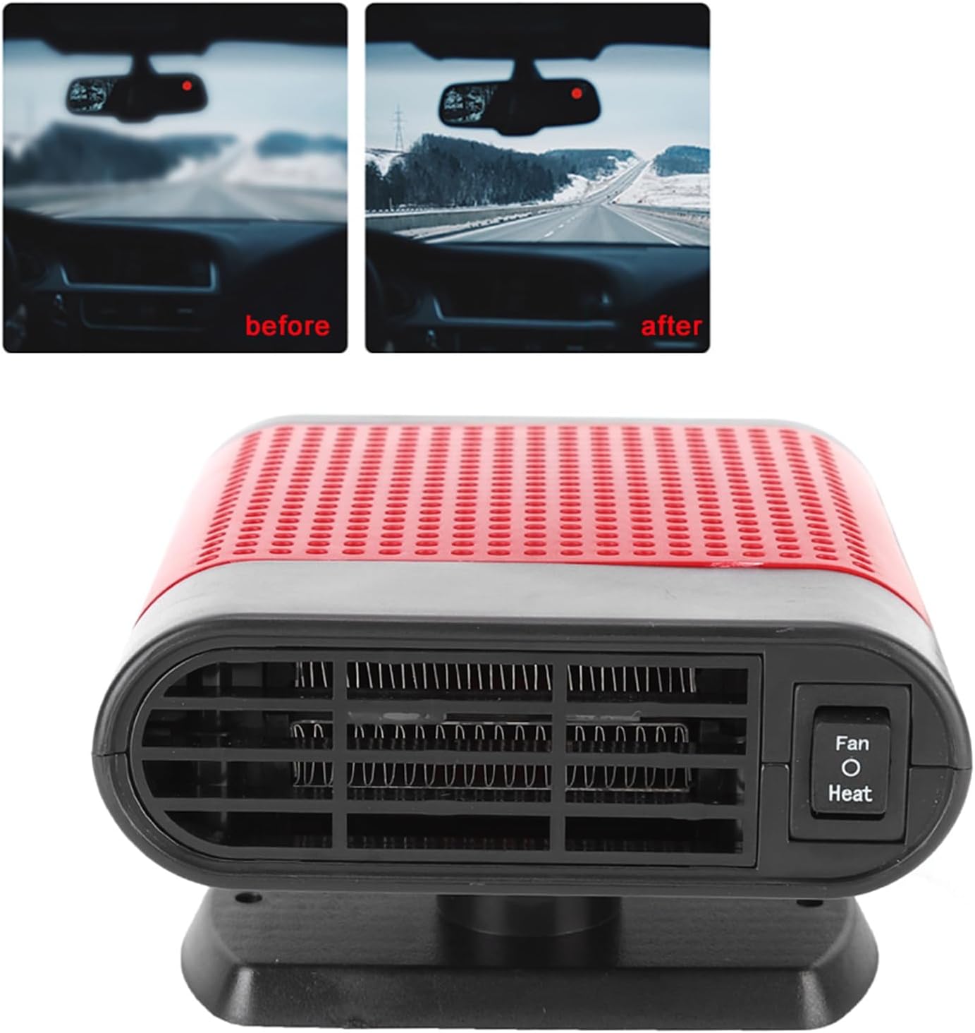 Car Heater 24V Auto Portable Cooling Heating Fan Air Purify Winter Windshield Defogger Defroster Demister with Mat