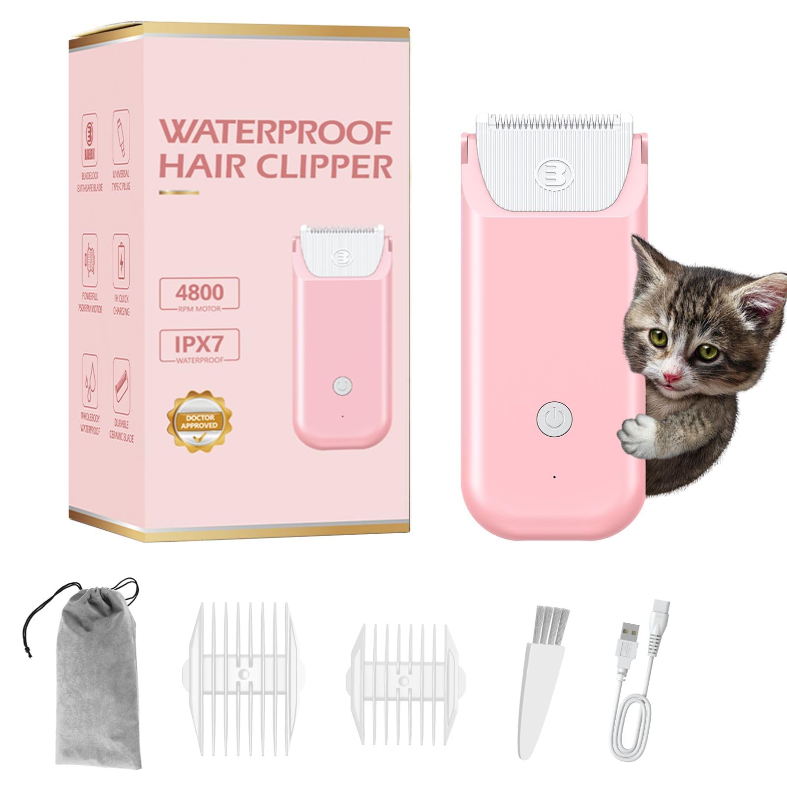 Grimgrow Dog Clipper Cat Hair Trimmer for Grooming