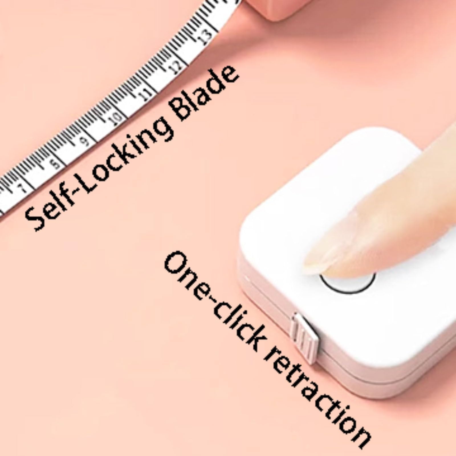Cinta métrica compacta y Ligera con Doble Escala y retracción automática con un Solo Clic.