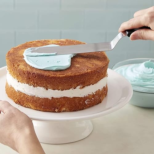 Miniatura 2 de Espátula compensada, espátula profesional de acero inoxidable para tartas, 8 pulgadas, espátula de glaseado con mango de plástico de polipropileno