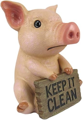 Miniatura 3 de DWK Figura decorativa para tanque de inodoro de cerdo, letrero de baño de cerdo, artículos divertidos con temática de cerdo y figura de cerdo de