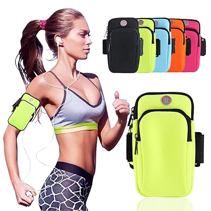 Sunkizzrs Armband for Running Waterproof Washable Mobile Holder Arm Band for Fitness Gym Outdoor Sports, Armband for iPhone/Vivo/Oppo/Samsung/Sony/Motorola/Xiaomi Redmi Under 6.5 Inch (Green)
