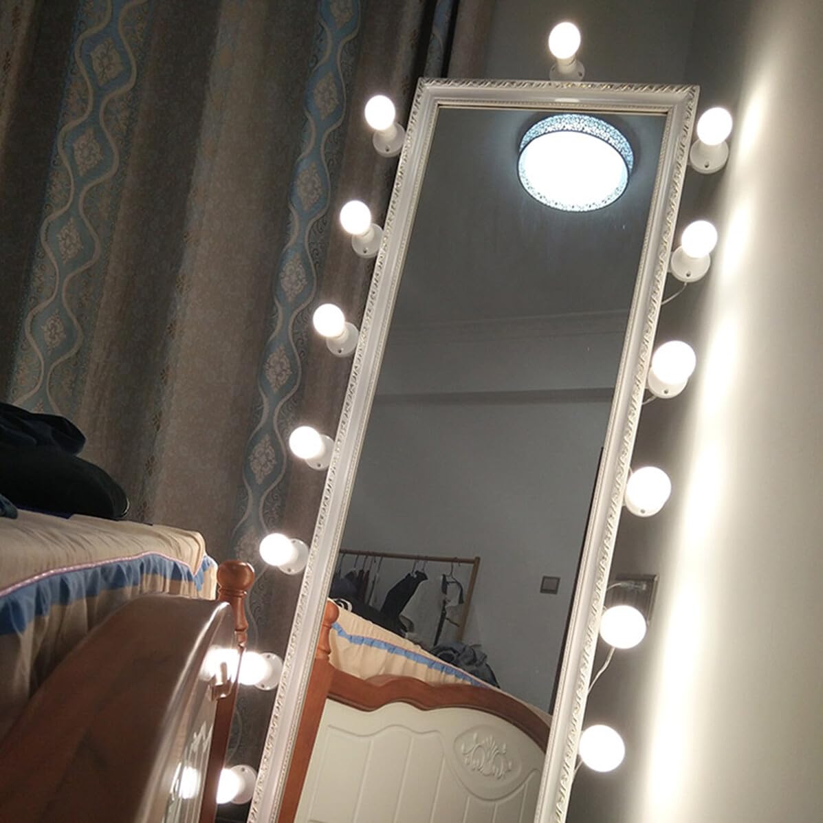 LED Schminkspiegellicht 10 Stück mit PC Lampen, Dimmbar, Weiß