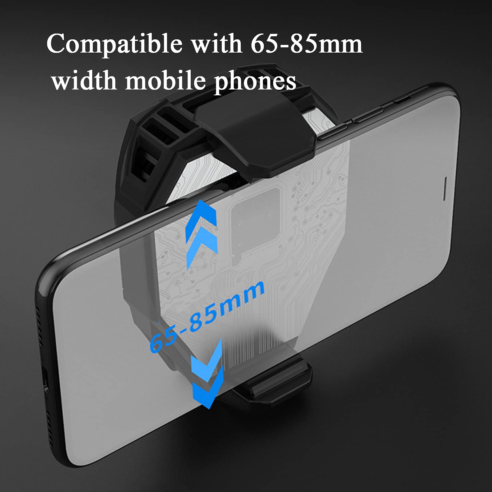 Chłodziarka do telefonu, półprzewodnikowa chłodnica do telefonu komórkowego z oświetleniem LED, etui chłodzące, akcesoria do gier, od 65 do 85 mm do transmisji na żywo Tiktok