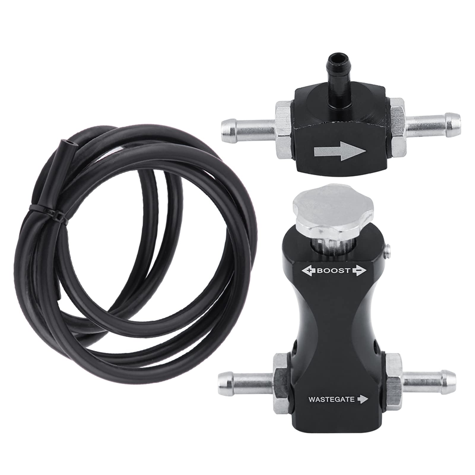 Kit Controller Boost Manuale in Alluminio, Valvola di Spurgo a T Turbo Bilaterale Regolabile Controller Boost Manuale Universale per la Maggior Parte dei Motori a Benzina