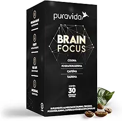 Puravida Vitaminas para Foco e Concentração Brain Focus 30 Cápsulas