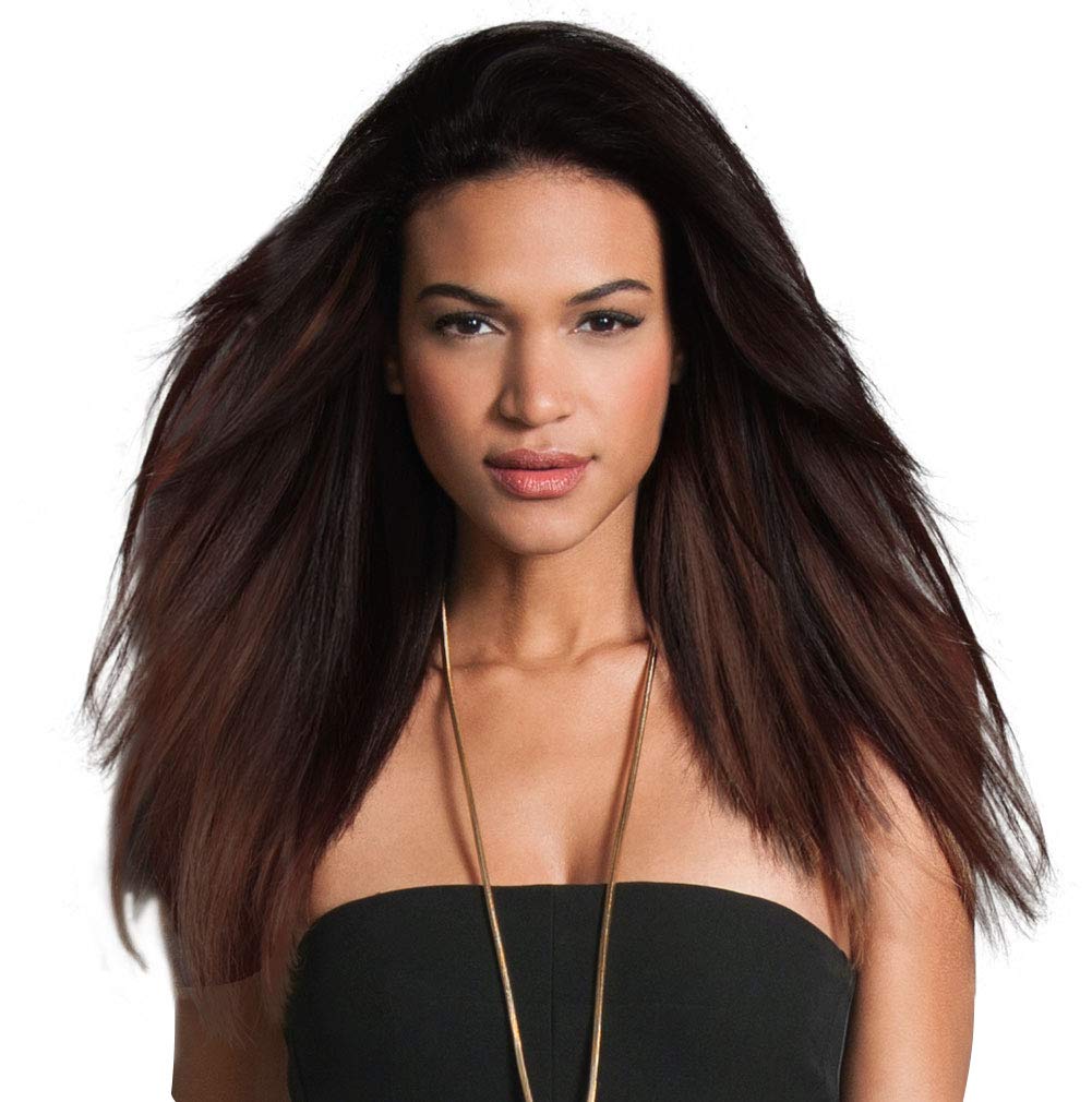 HairDo 18" Human Hair Highlight Color R6 DARK CHOCOLATE - Extensions 1 piece Clip In 6 Pressure Sensitive Clips Women's Long Hair R6 18"