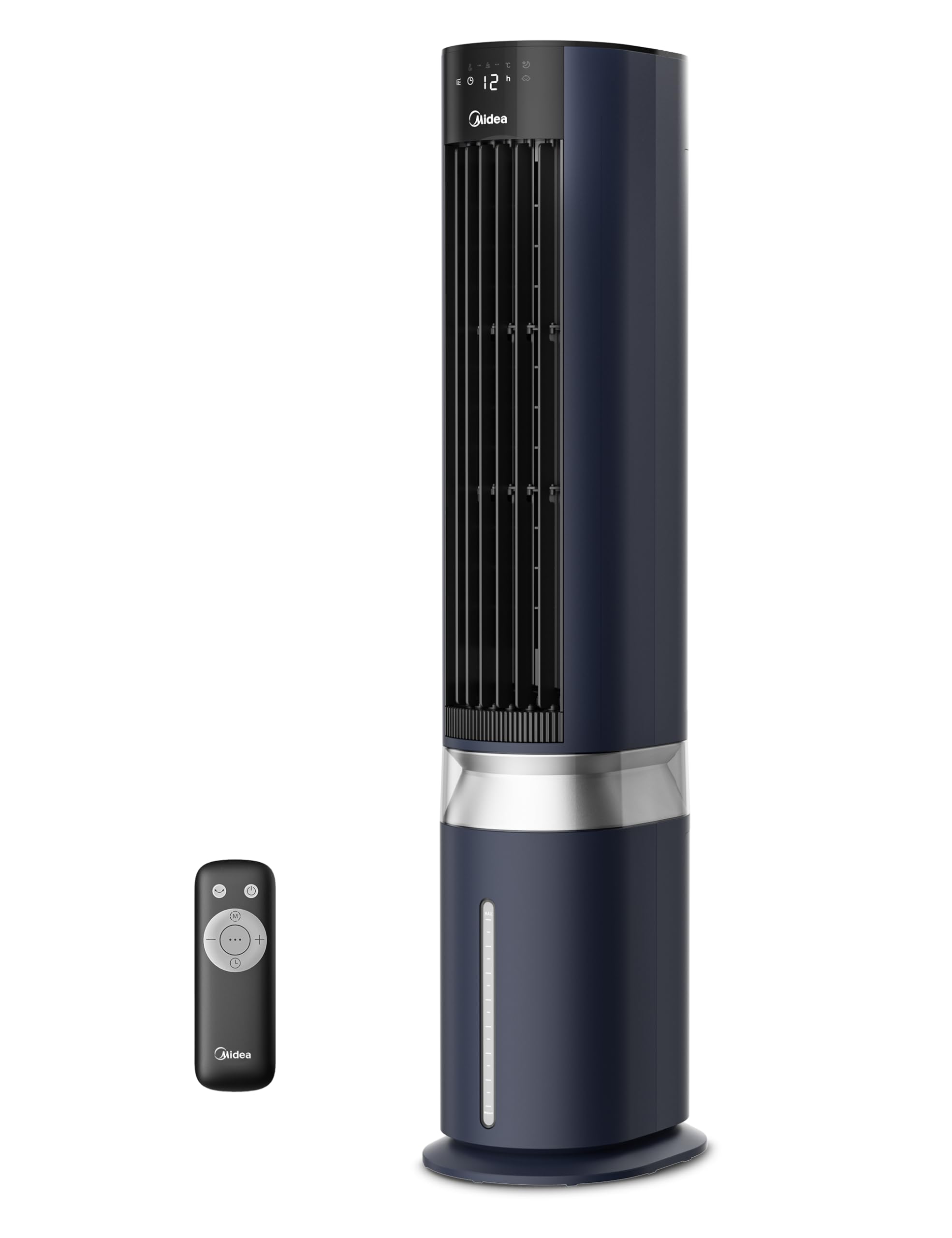 Midea Sensicool - Raffreddatore ad aria con raffreddamento ad acqua da 7 l, condizionatore portatile senza tubo di scarico, ventilatore con raffreddamento ad acqua, 2000 m³/h, 6 velocità, display