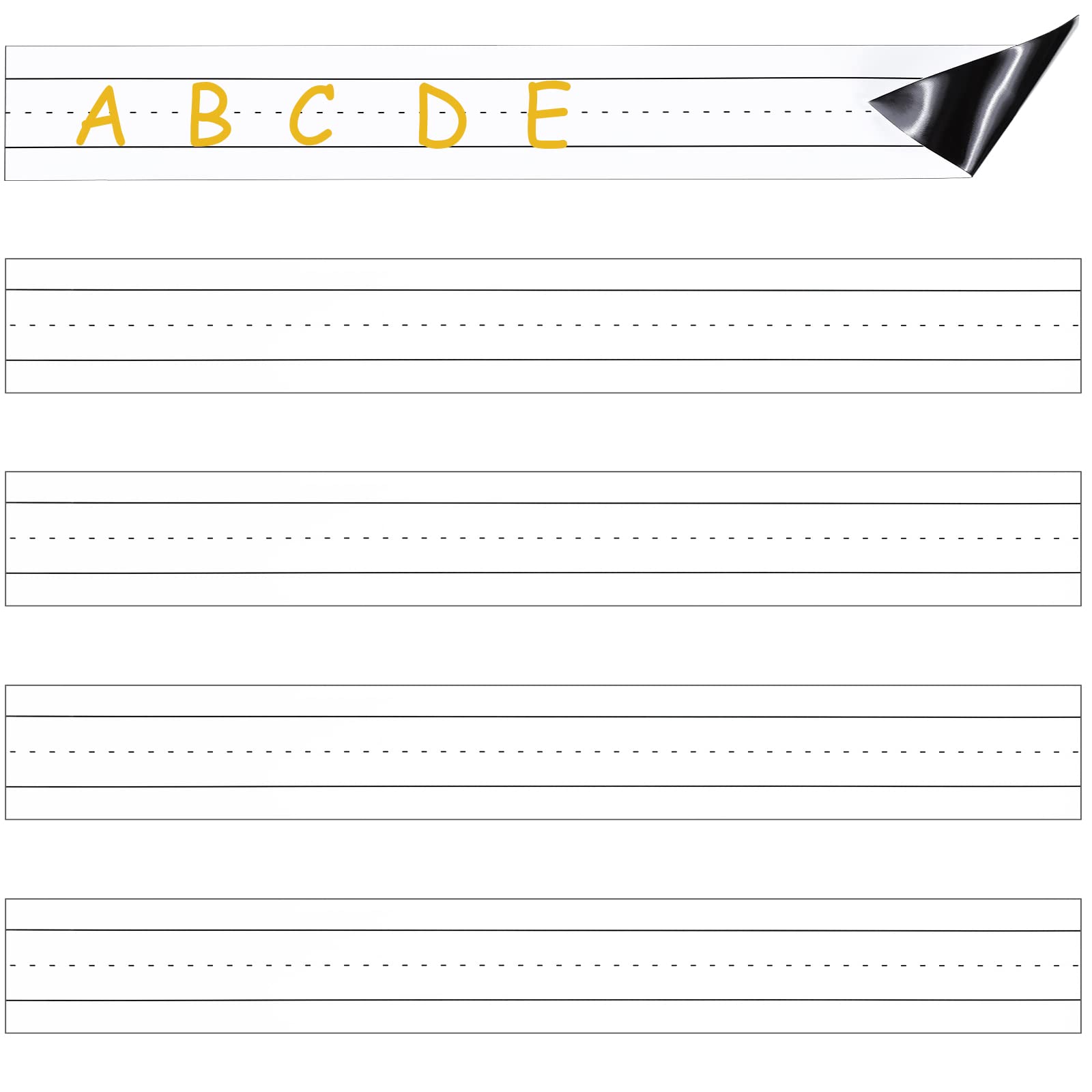 Amazon.com : 5 Pack Magnetic Sentence Strips, 24 x 3 Inch, Magnetic Dry  Erase Sentence Strips, Lined Magnetic Strips, Reusable Classroom Learning  Tool for Whiteboard Learning Teacher (White) : Office Products