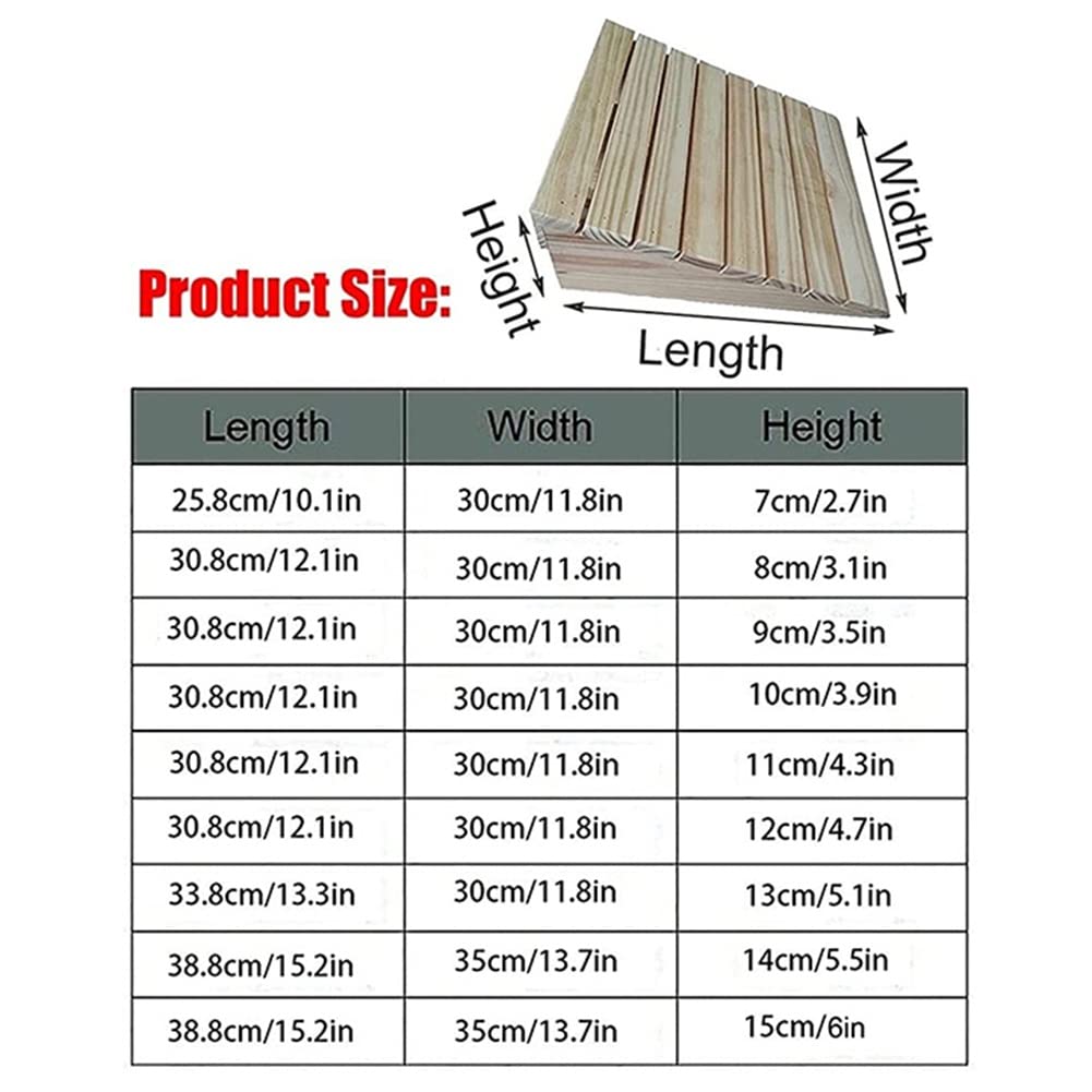 Rampe per cordoli in legno massello, rampe per soglia da 7-15 cm, portatile, antiscivolo, per garage, veranda, capannone, bacino di carico, vialetto di accesso e sedia a rotelle marciapiede