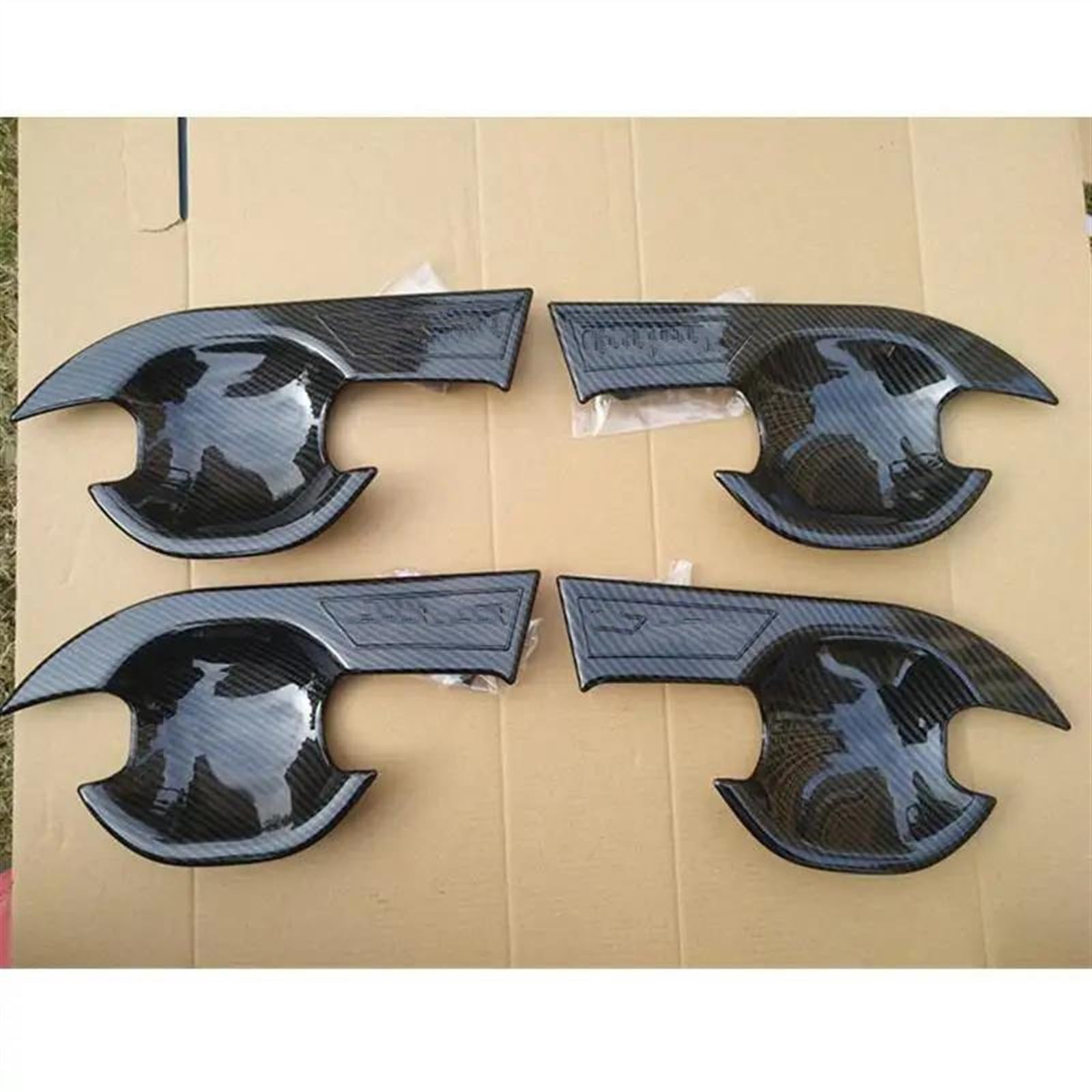 Kjhopy A Car Styling Carbon Fiber Outer Door Bowl Handle Stickers Protection Covers Trim For Mitsubishi For Outlander 2013-2020 Exterior Door Handle(A)