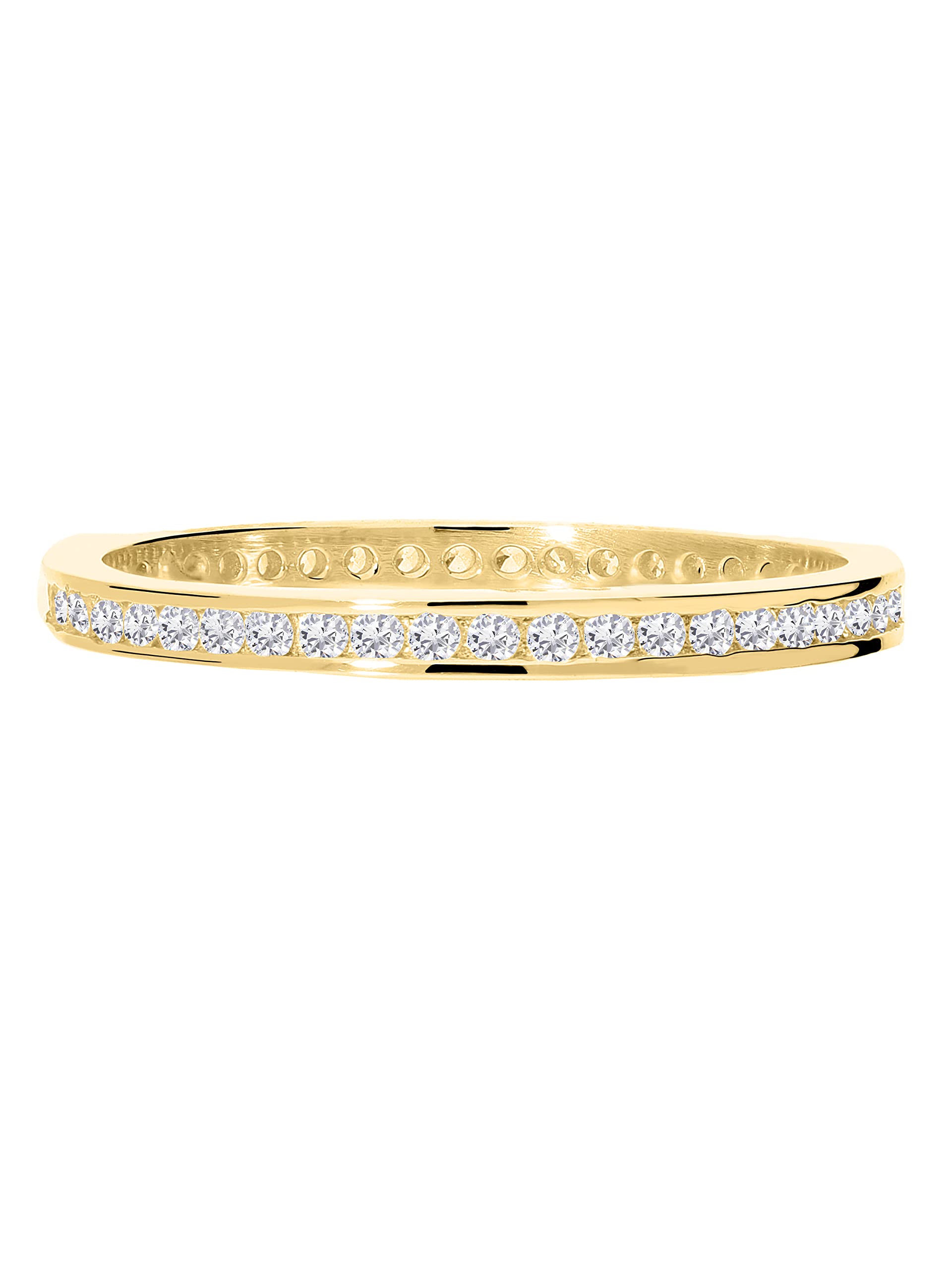 My Gold Damen Goldring Gold 333 Mit Zirkonia Echtes Gelbgold (8 Karat) Zart 3mm Damenringe Ewigkeitsring Cora MOD-07950