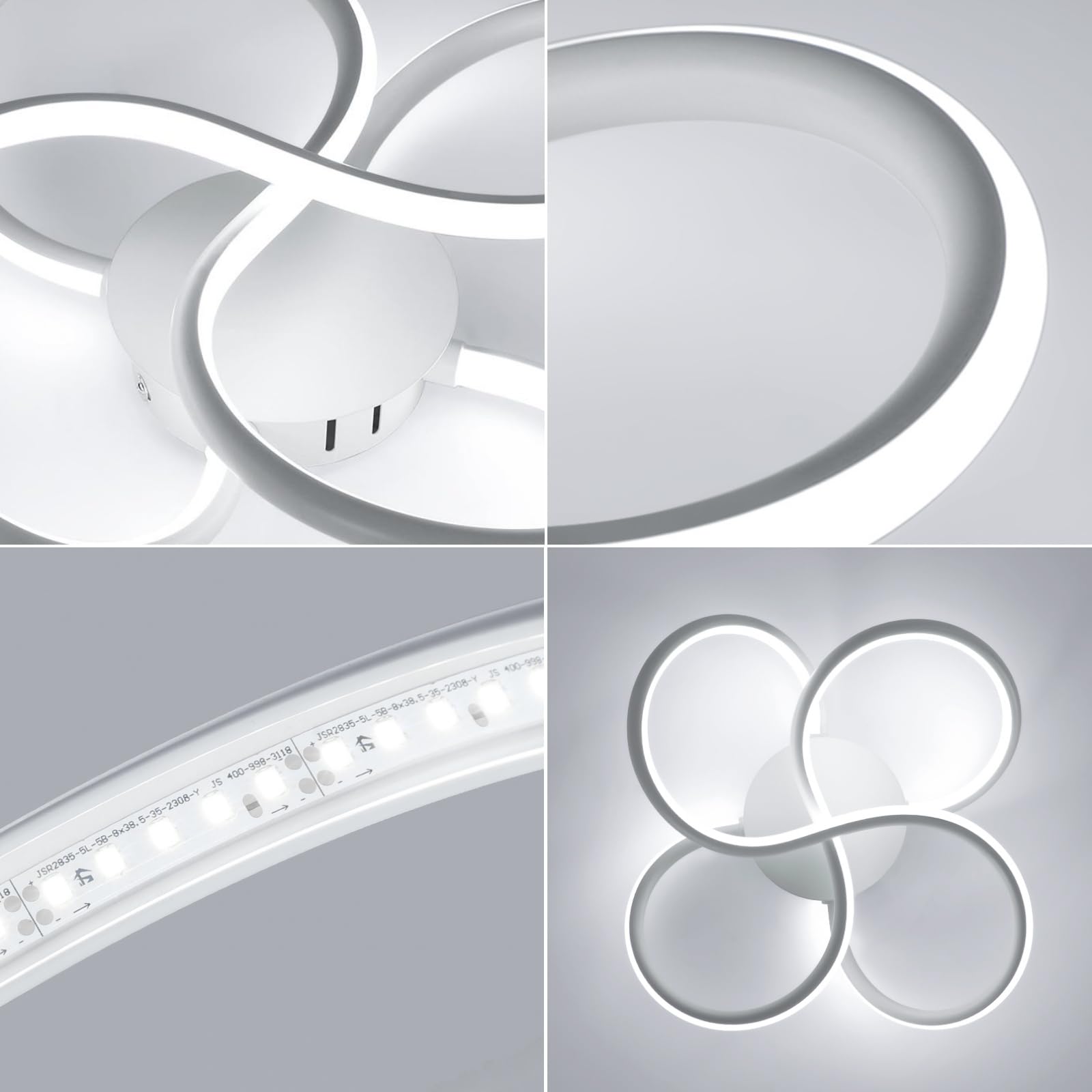 Comely Plafoniera LED Soffitto, 40 W 4500 LM Moderna Lampada da Soffitto Design Fiore, Lampada LED Soffitto Bianca per Camera da letto, Soggiorno, Cucina, Corridoio, Bianco Freddo 6500 K