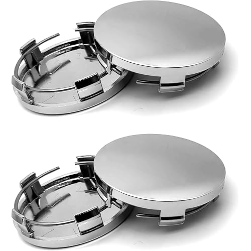 4 PCS Car Wheel Center Hub Cover, 2.36In x 2.2In x 0.57In Snap-in Vehicle Rim Hub Caps Accessories, Universal Waterproof Durable Automotive Wheel Protector for Most Cars (Silver)