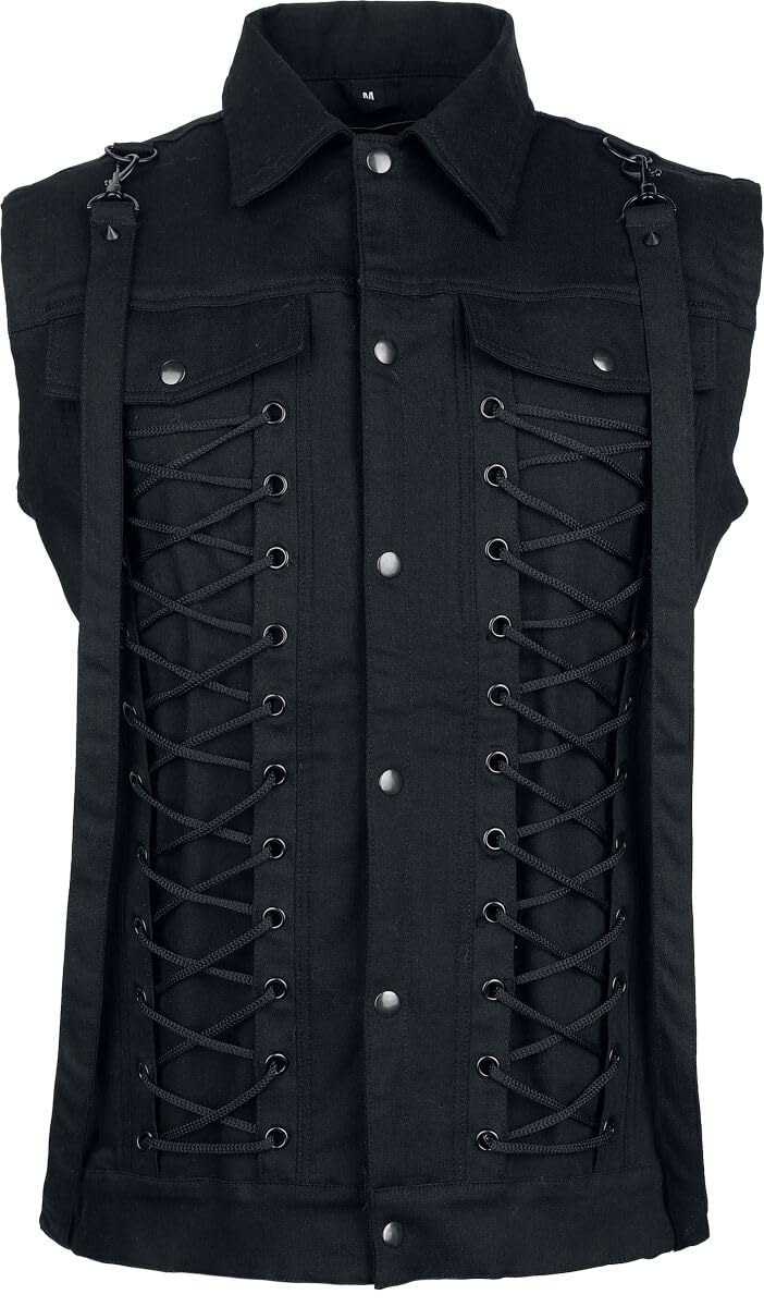 Nolen Vest Mens Black Männer Weste schwarz Gothic, Rockwear