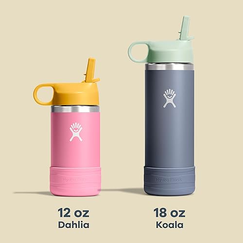 Miniatura 8 de Hydro Flask Botella de agua para niños para la escuela, acero inoxidable y aislada con tapa de pajita, 12 onzas en azul marino