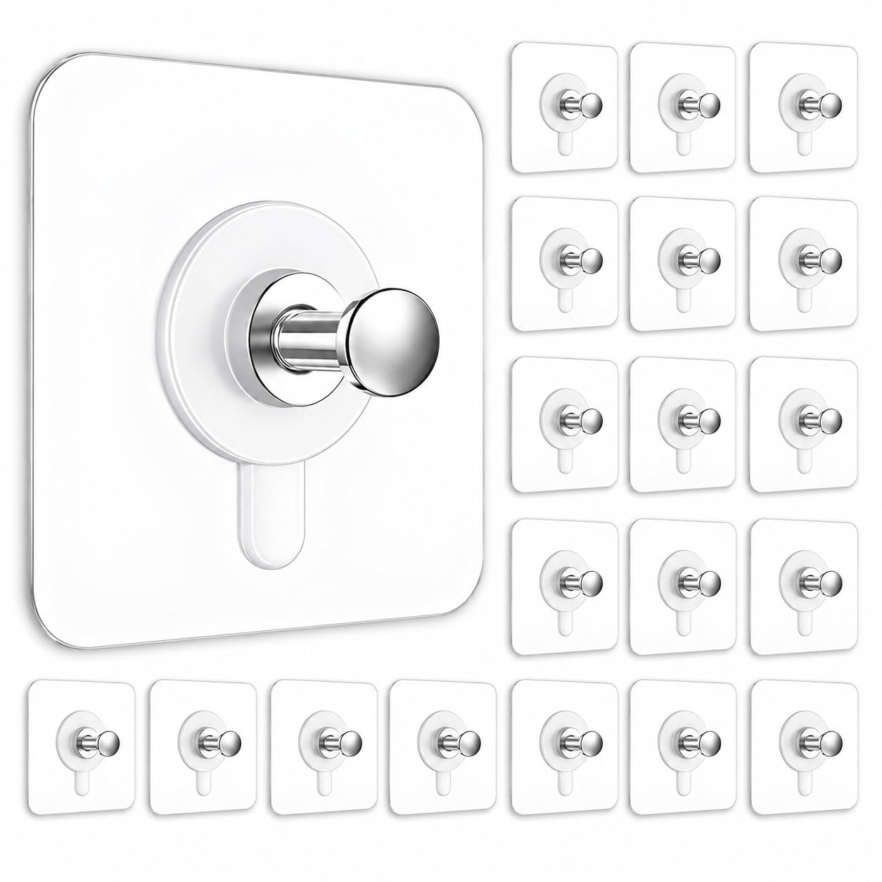 15 Pack Adhesive Wall Hooks - No Drill, Heavy Duty -7