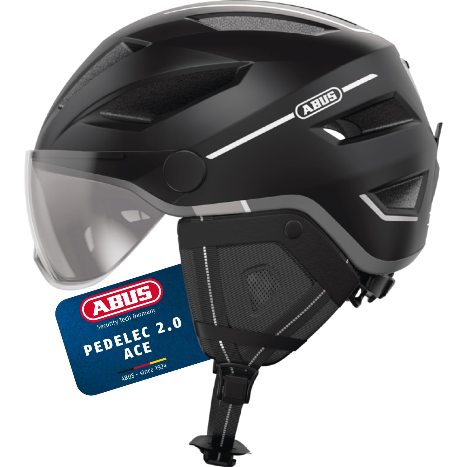 ABUS city helmet Pedelec 2.0 ACE - bicycle helmet with rear light, visor, rain cover, ear protection - for men and women — image 1