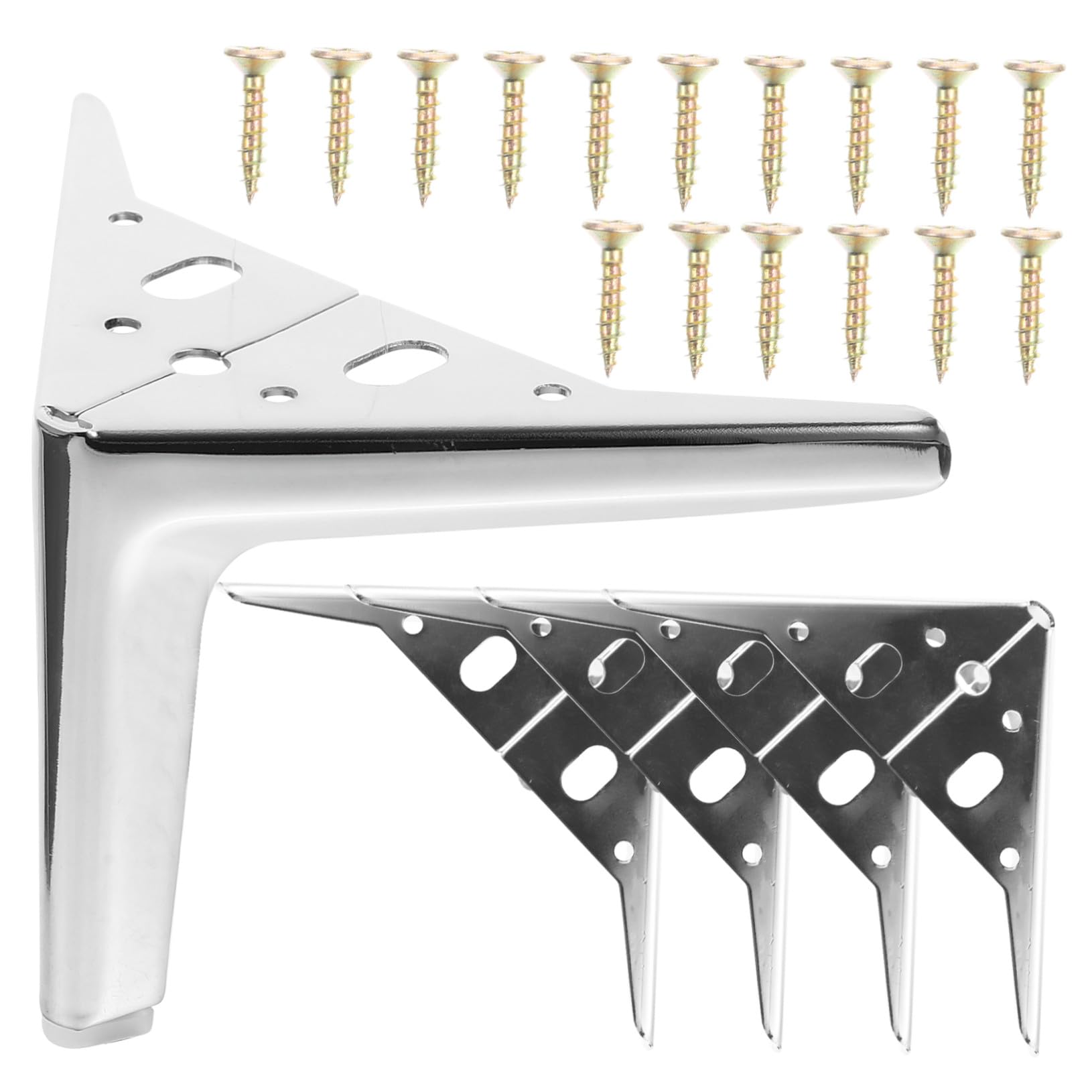 Pieds de meubles triangulaires argentés Toddmomy pour rehausser canapé et table basse