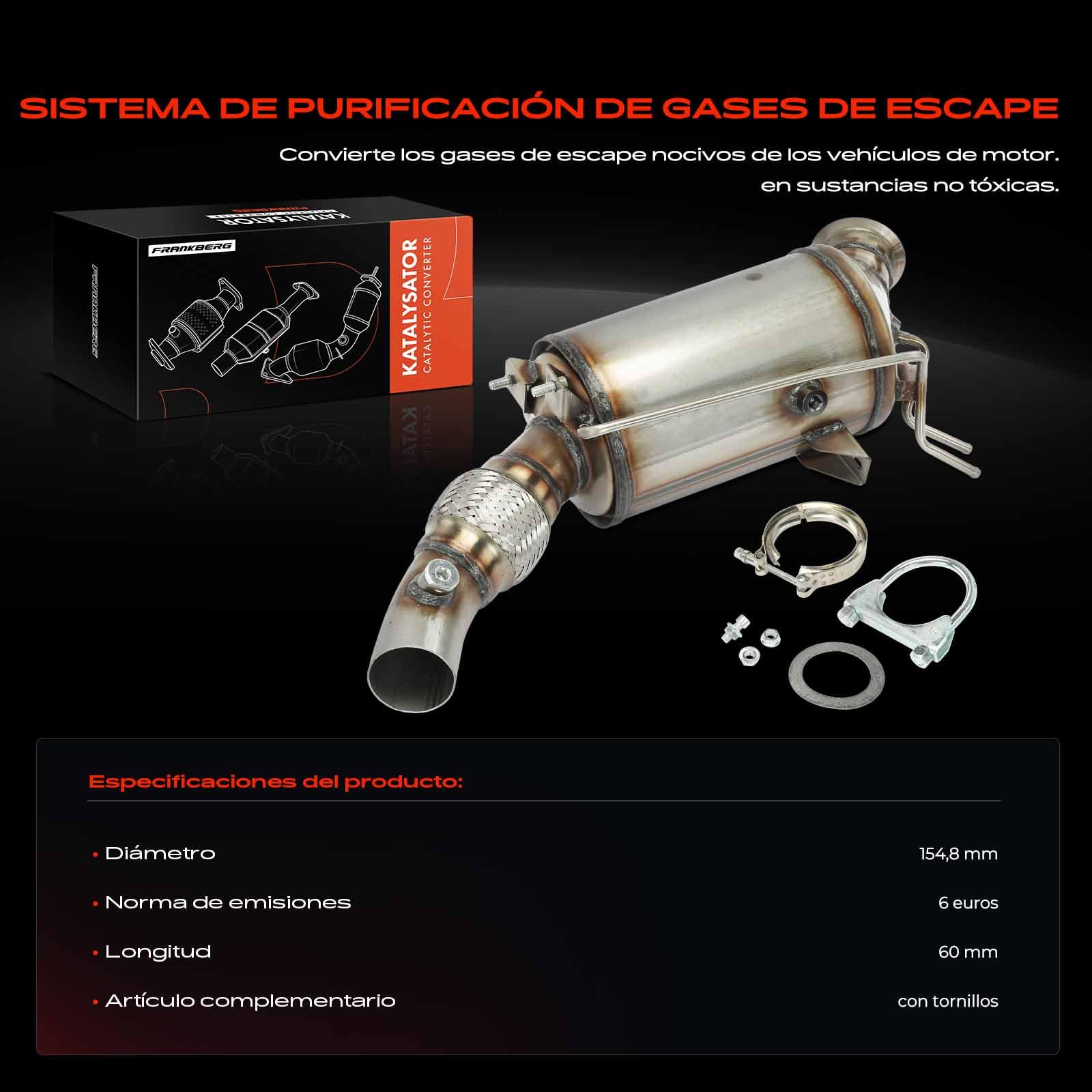 Frankberg Filtro de partículas diésel (DPF) 18308514988 | Compatible con: 3 Gran Turismo F34, Serie 5 F10, Serie 1 F21, 4 Cabriolet F33 F83, 4 Coupé F32 F82, Serie 3 F30 F80