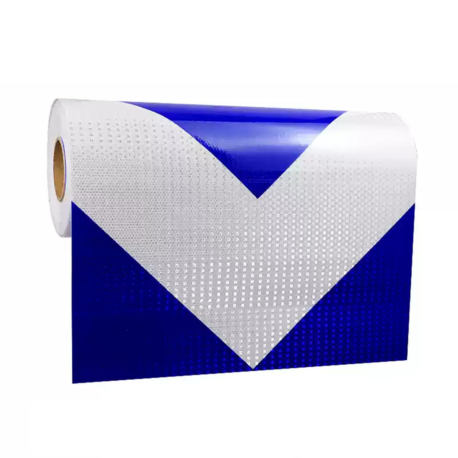EALLEN Grande Flèche Ruban Réfléchissant 25M X 50Cm, Ruban D'avertissement Réfléchissant, Haute Visibilité Autocollants Réfléchissants,Blue White