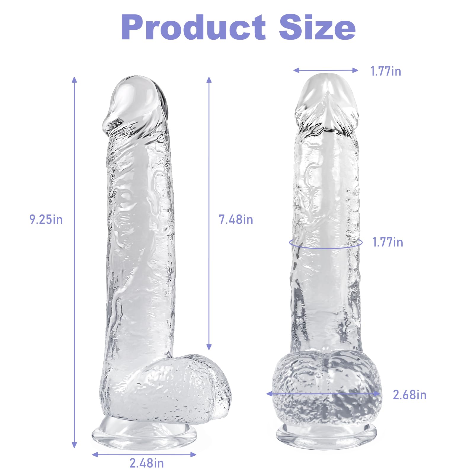 9.25 Inch Realistic Dildo Adult Sex Toys for Women Men, Lifelike G Spot Clitoral Black Huge Dildo with Strong Suction Cup for Hands-Free Play, Flexible BBC Anal Toys for Lesbian Strap-on G-Spot Dildos