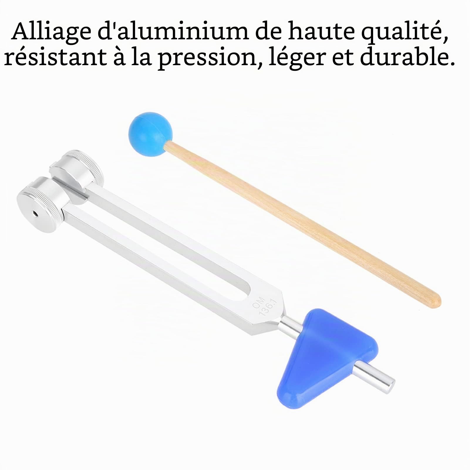 Diapason en Aluminium OM 136.1Hz, Diapason Therapeutique Diapason Om 136.1 Kit D'instruments à Fourche pour les Outils de Thérapie par Vibration de Guérison du Son