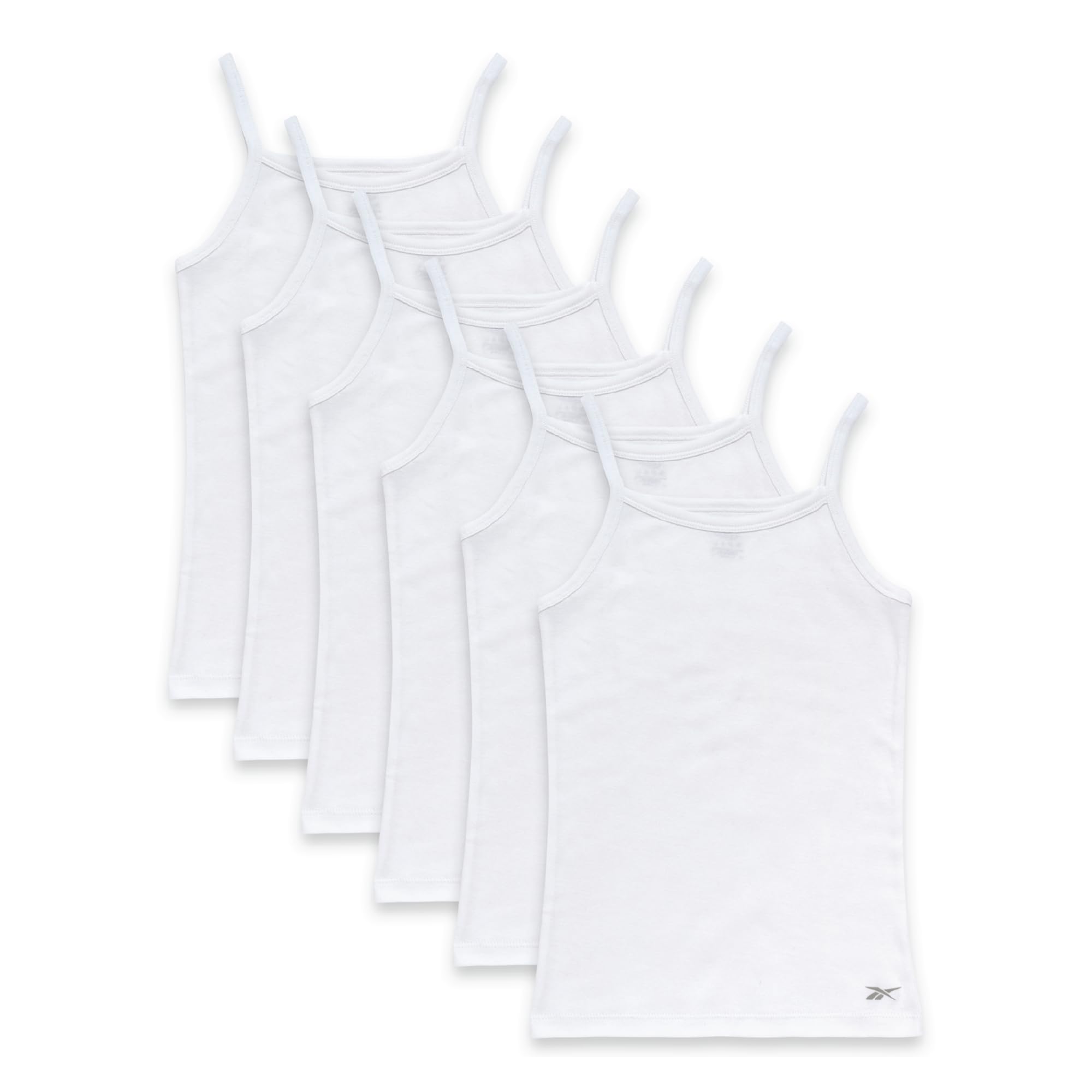 Reebok Girls Camisole - 3 Pack/6 Pack Super Soft Tag-Free Lightweight Cotton Cami Tank Top Undershirts for Girls