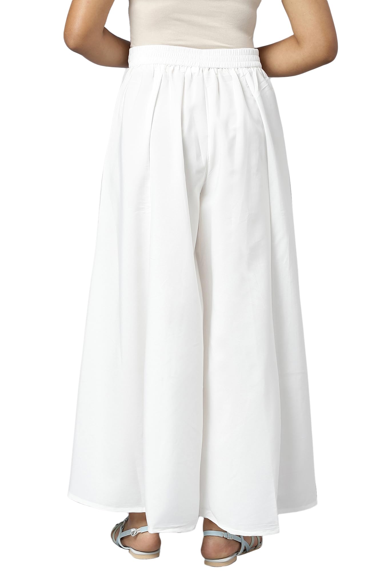 Aurelia Pantalones palazzo sueltos elásticos para mujer | Pantalones palazzo sueltos hasta el tobillo para mujer