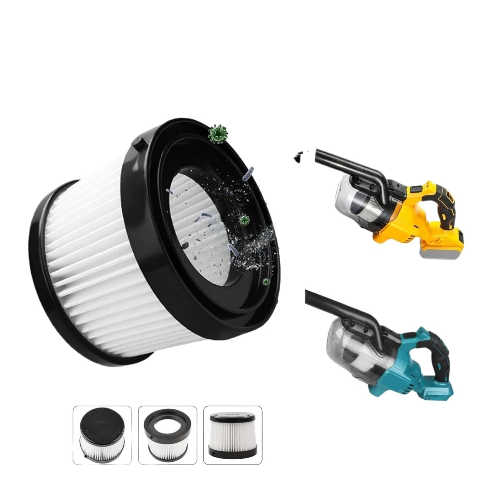 Filtro De Repuesto For Aspiradora De Mano Inalámbrica, Compatible Con DEWALT, DCV501HB, Compatible Con Makita, 2/4 Uds.(4pcs)
