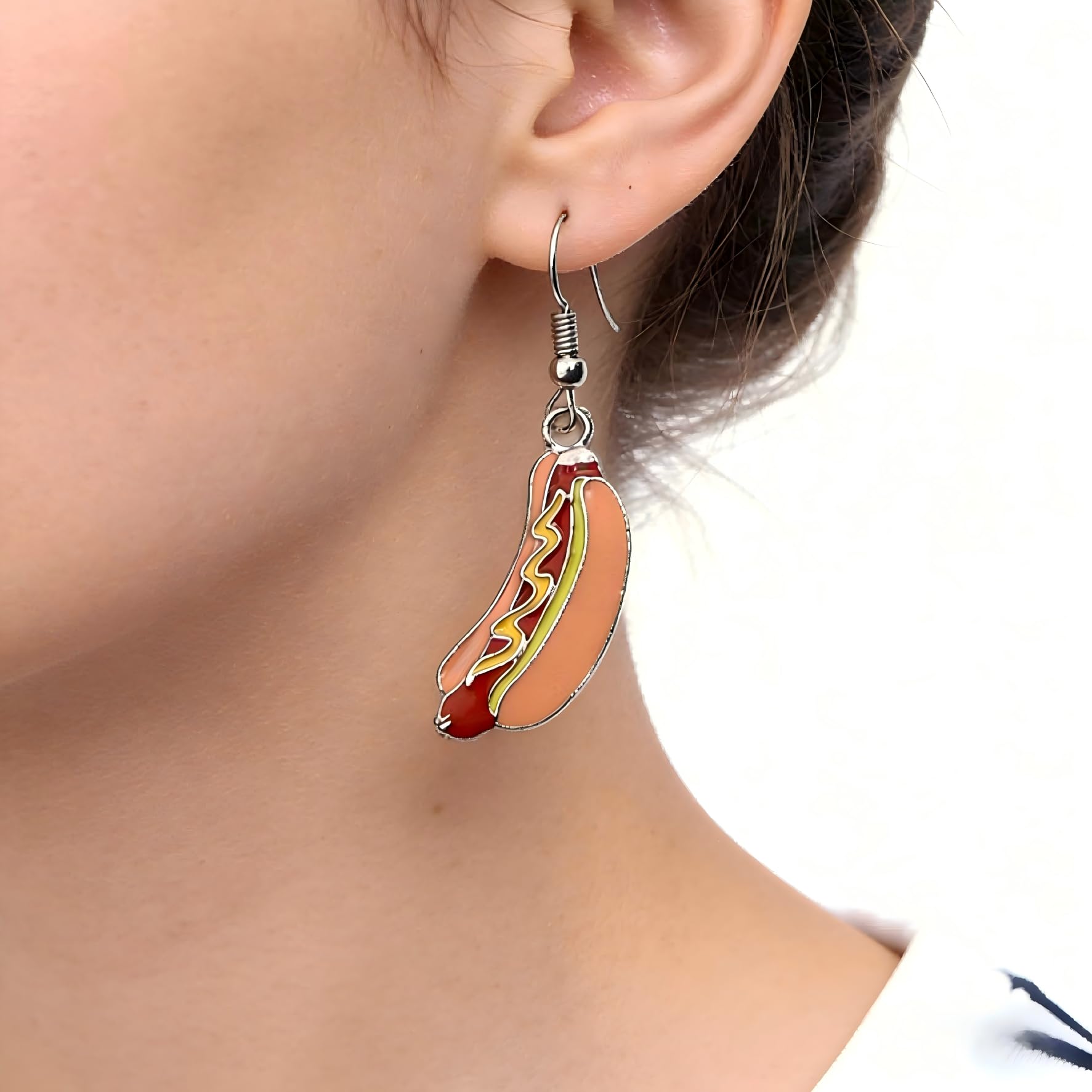 Food Earrings Cute Pizza Hot Dog Hamburger Hook Earrings Cola Bottle Dangle Earrings for Women