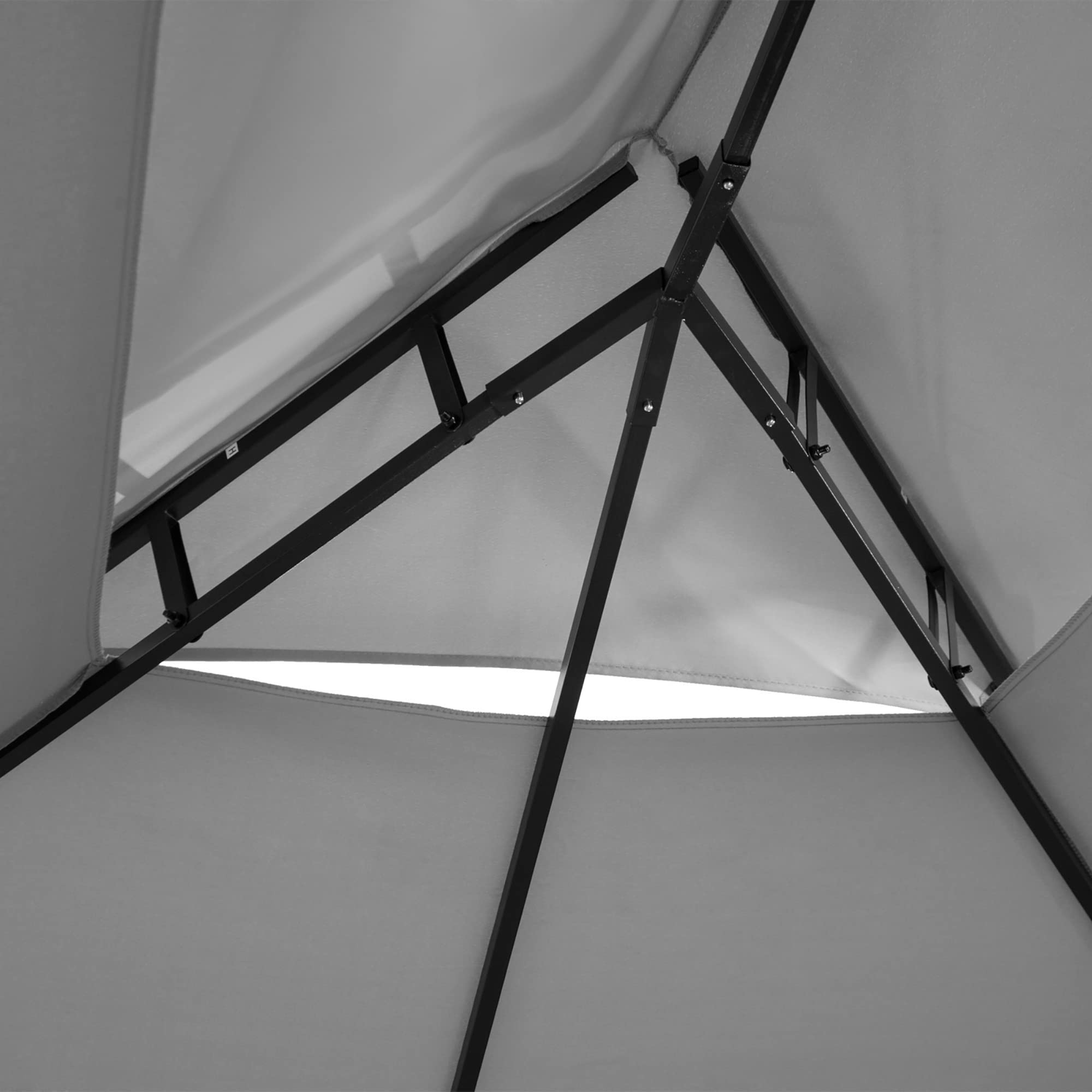 Outsunny Pavillon 3x4m pavillon de Jardin avec 6 Parties latérales Tente de fête Tente de Jardin avec Double Toit Gris foncé