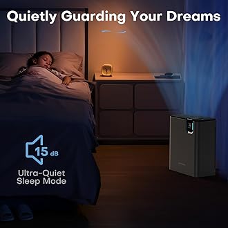 POMORON Air Purifiers for Home Large Room Up to 2500Ft² with Air Quality Sensor&Auto Mode, UV Light, H13 HEPA Air Purifiers Filter 99.97% of Pollen Allergies Smoke Pet Dander for Bedroom, Grey