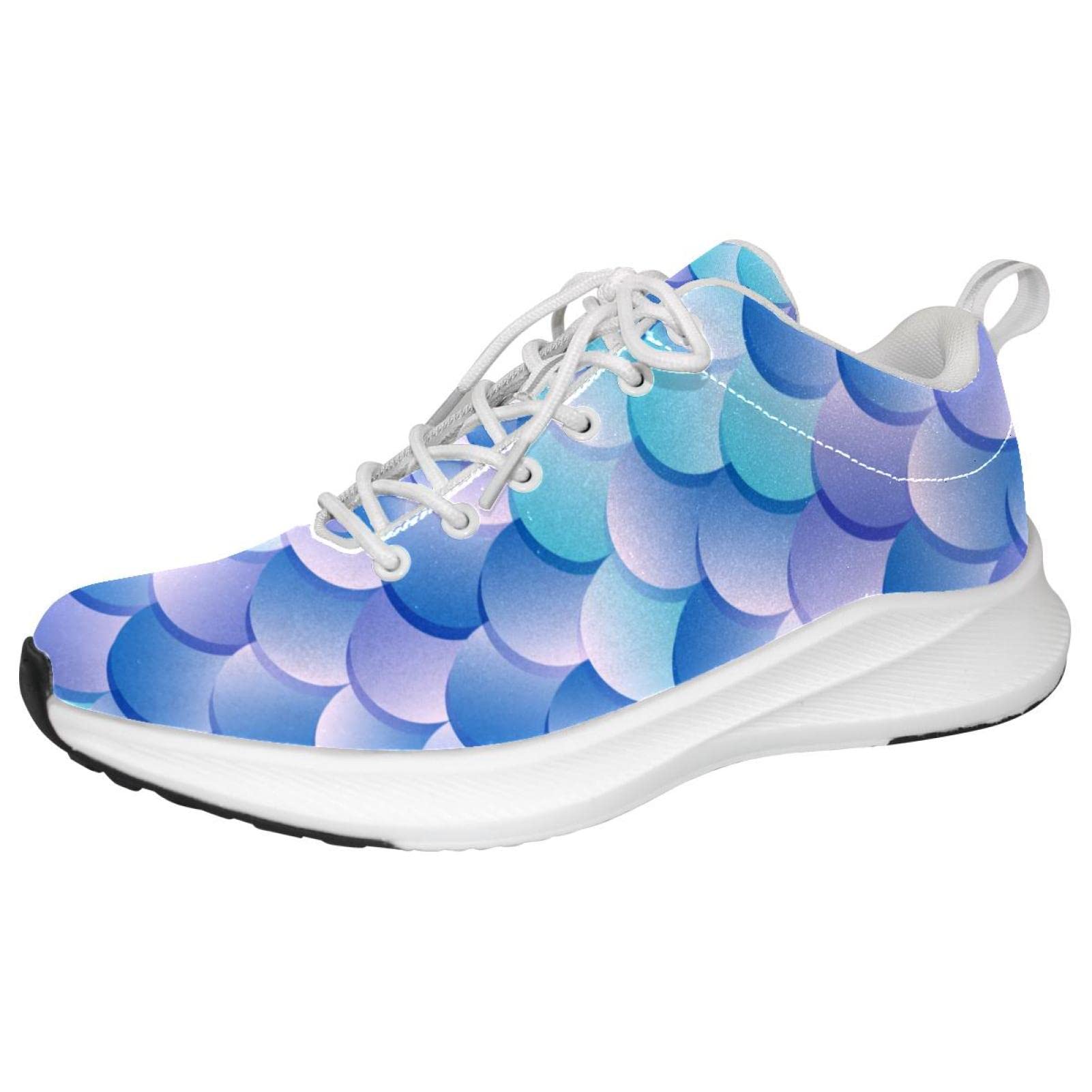 Scarpe da ginnastica uomo personalizzate Scarpe da passeggio leggere Running Athletic Casual Sneakers Mermaid Scale Pattern, multicolore, 35 1/3 EU
