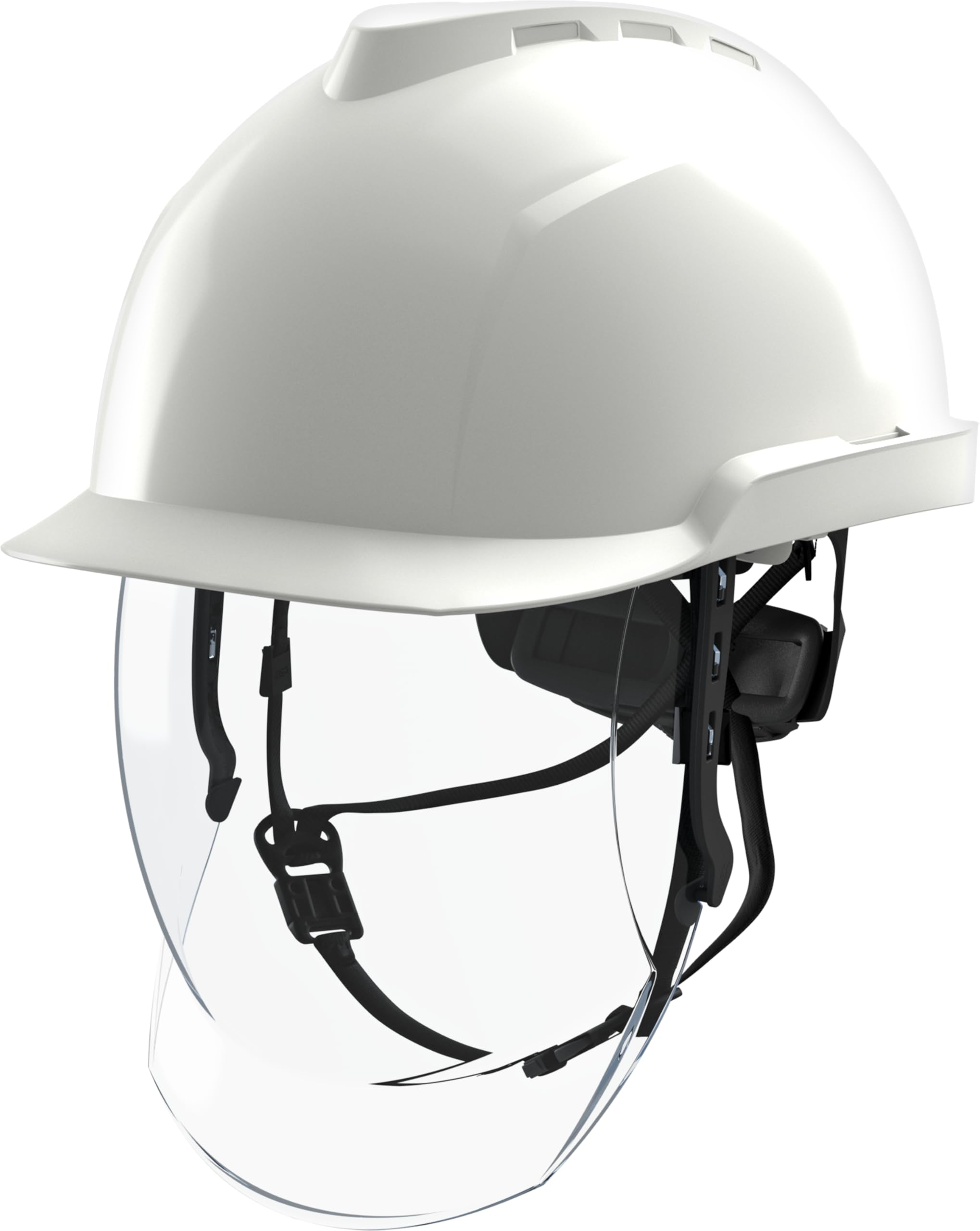 MSA V-Gard 950 - Casco protettivo non ventilato con visiera per cantieri e elettricisti, a norma DIN EN 397 per il lavoro