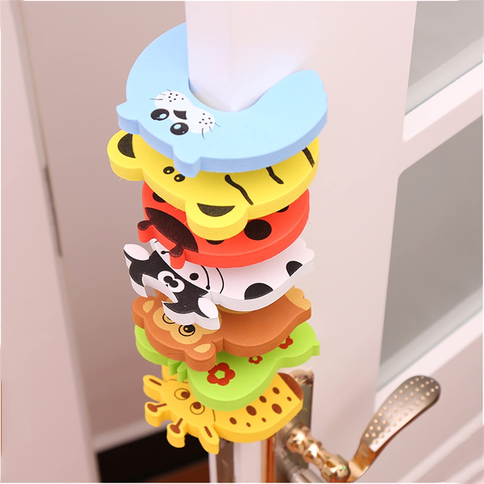 Wedges, 5pcs/Set Door Stopper Doorknob Wall Protection Children Holder Crash Pad
