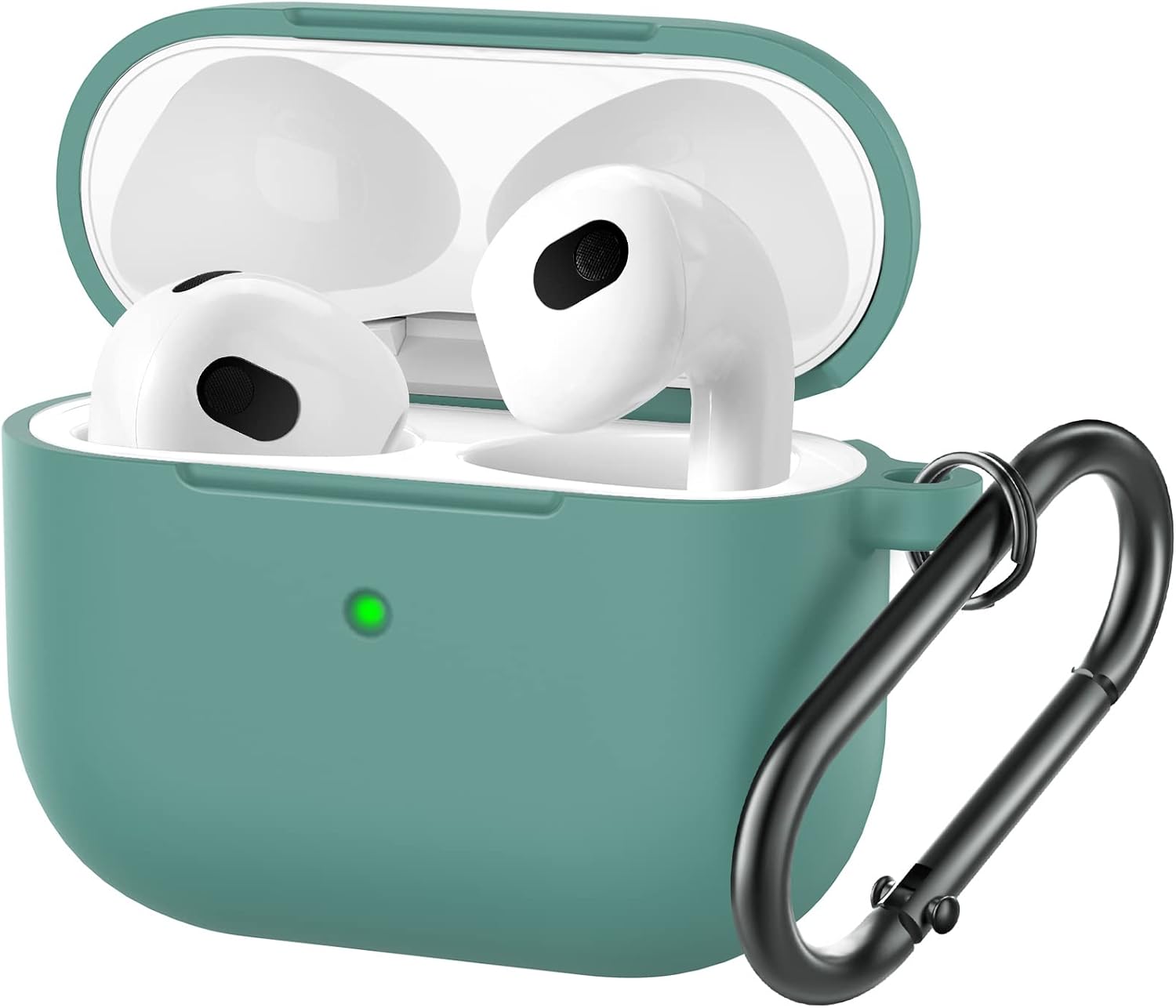 BRG Airpods 3 Case Cover, Soft Silicone Protective Case Skin with Keychain for Apple Airpods 3 Case 2021[Front LED Visible]