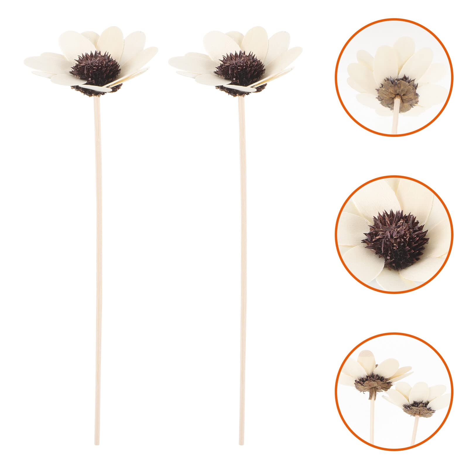TEHAUX 4pcs Diffuser Sticks Wood Flower Design Replaceable Sticks for Essential Oils for Home Office and Living Spaces