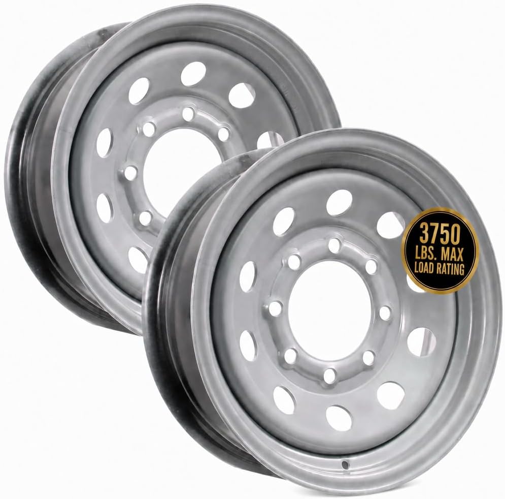 16" Silver Mod Trailer Wheel 8 Lug (8x6.5) Bolt Circle