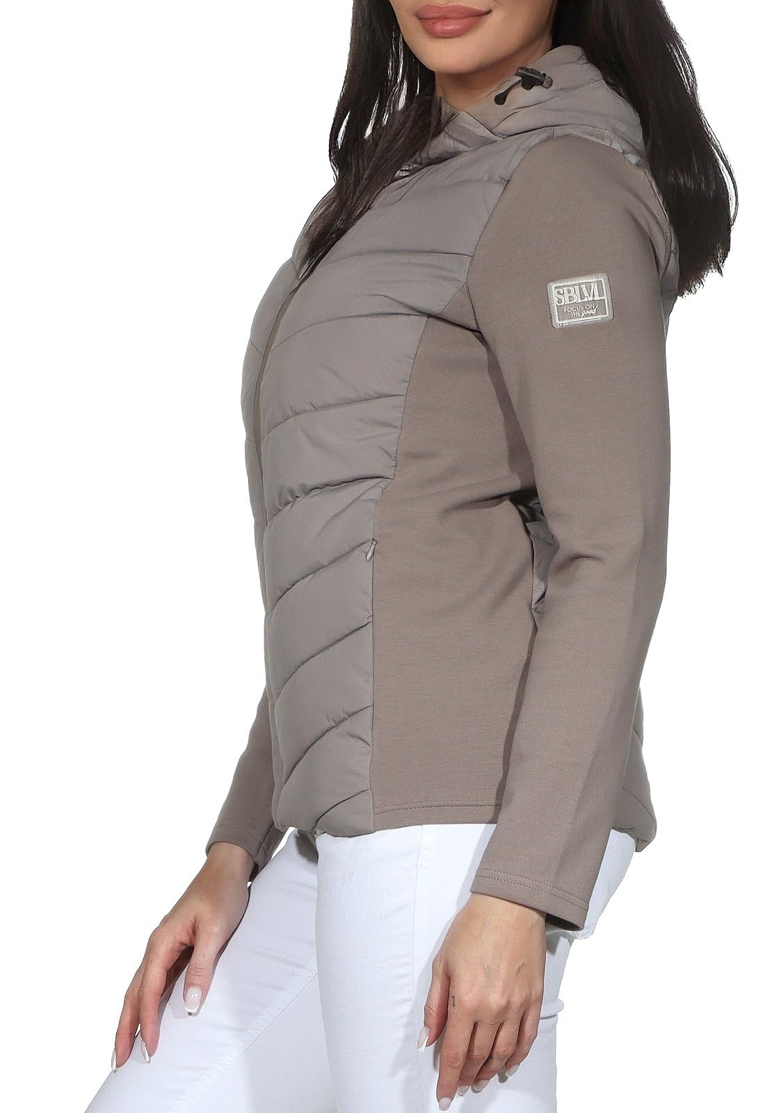 Sublevel Damen leichte Steppjacke mit Kapuze Übergangsjacke sportlich Outdoor und Alltag