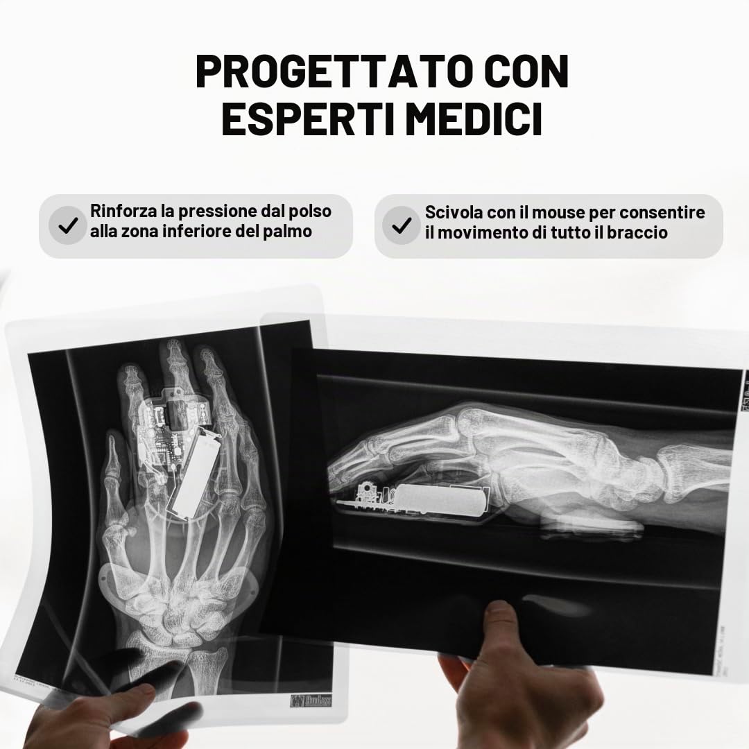 DELTAHUB Carpio 2.0 Poggiapolsi ergonomico per mouse destrorsi per tunnel carpale sollievo dolore anti-fatica