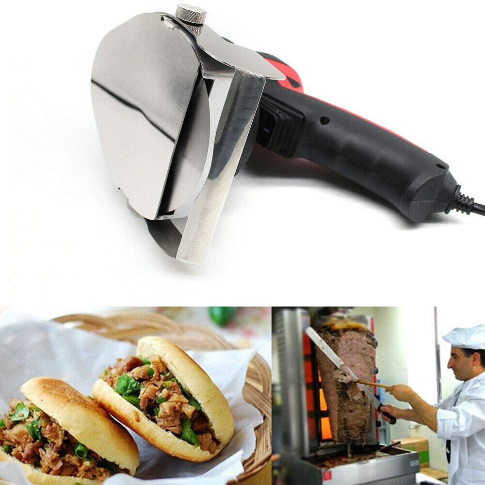 Couteau Kebab 80W, couteau Doner électrique en acier inoxydable, couteau Doner Kebab de lindustrie alimentaire, couteau électrique Gyro Slicer Kebab pour couper la viande