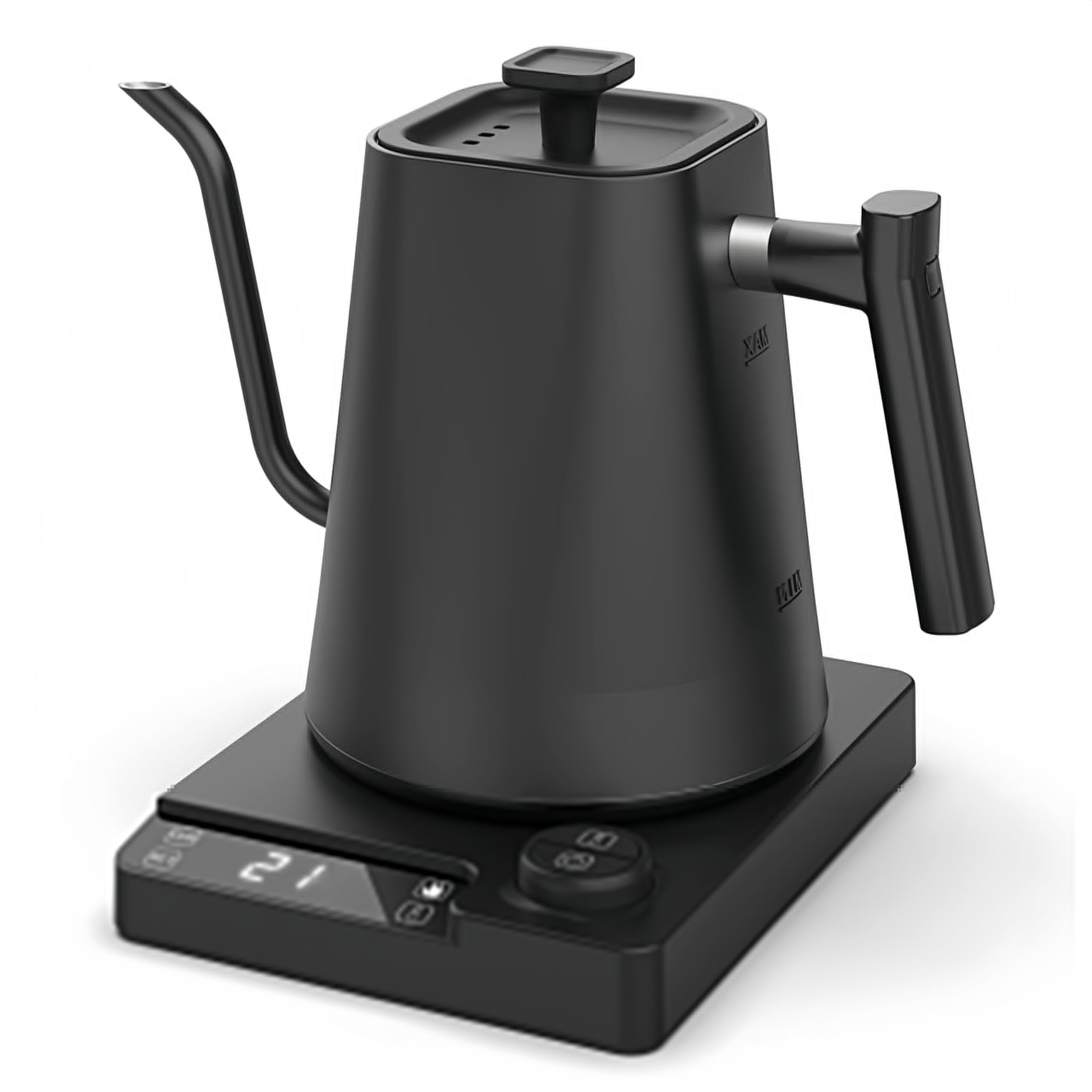 Hervidor eléctrico de cuello de cisne de 1 L para café y té, hervir rápidamente, hervidor de agua de 1200 W, hervidor de agua de acero inoxidable (black A)