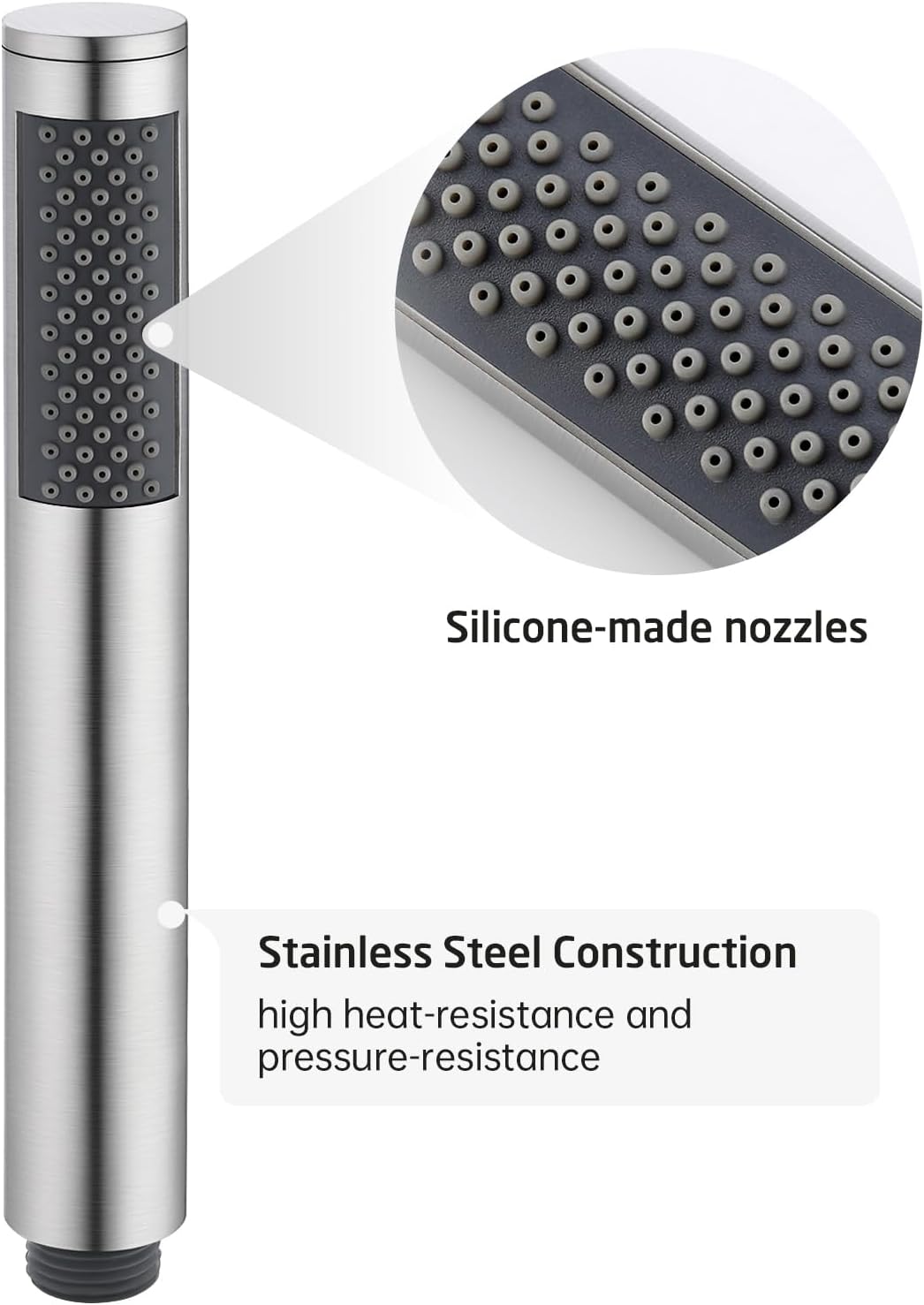 KES Bathroom Handheld Shower Head with Extra Long Hose and Bracket Holder Brushed Stainless Steel, LP150-BS