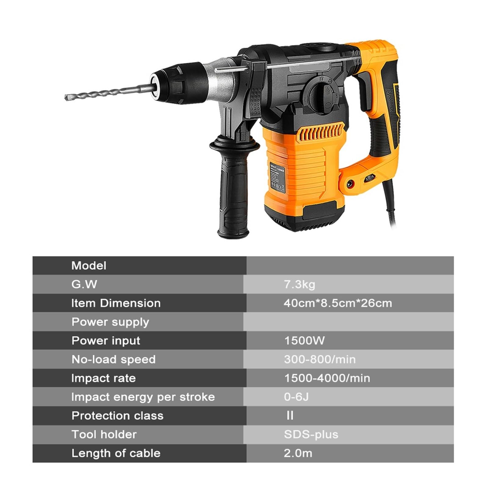 1500 W 220 V Wielofunkcyjny Młot Wiertniczy Z BMC I 6 Sztuk Akcesoriów Elektryczny Młot Wyburzeniowy Wiertarka Udarowa DużA Zdolność Wiercenia