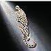 Climbing Black Spots Leopard Brooch Pin Crystal Big Cat Animal Breastpin Badge Jewelry for Men Women